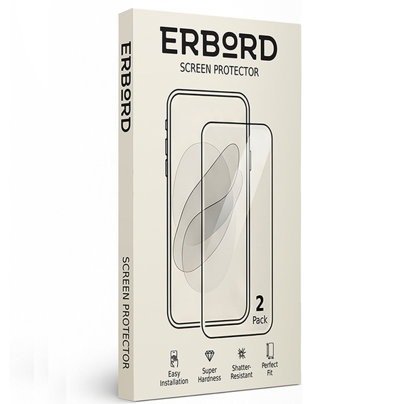 2x Tempered Glass for Samsung Galaxy S20 FE, ERBORD 9H Hard Glass for phone screen
