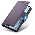 Case for Realme 14 Pro 5G, ERBORD Glossy Litchi, wallet with flap, purple