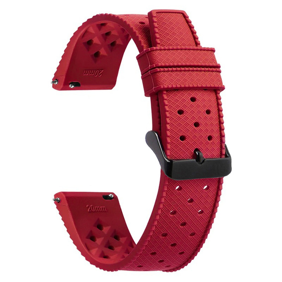 Pasek Silikonowy ERBORD Uniwersalny 20mm, Tropic, czerwony / czarna klamra