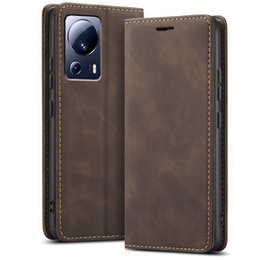Etui do Xiaomi 13 lite, ERBORD Vintage portfel z klapką, kawowe
