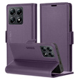 Case for Xiaomi 14T Pro, ERBORD Glossy Litchi, wallet with flap, purple