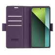 Case for Xiaomi Redmi Note 13 Pro 5G, ERBORD Glossy Litchi, wallet with flap, purple