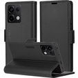 Case for Xiaomi Redmi Note 13 Pro 4G / Xiaomi Redmi Note 14S / Xiaomi Poco M6 Pro 4G, ERBORD Glossy Litchi, wallet with flap, black