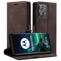 Case for Motorola Edge 40 Neo, ERBORD Vintage, wallet with flap, coffee