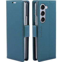 Case for Samsung Galaxy Z Fold 5 5G, ERBORD Glossy Litchi, wallet with flap, green