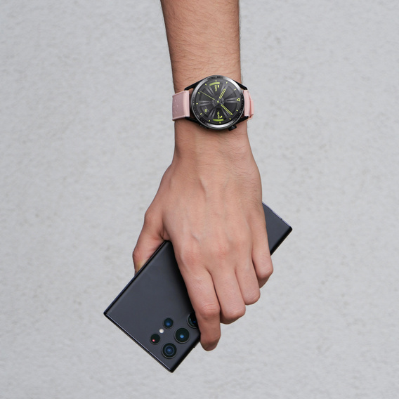 Pasek Silikonowy ERBORD Uniwersalny 22mm, Tropic, różowy / czarna klamra