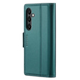 Case for Samsung Galaxy S24, ERBORD Glossy Litchi, wallet with flap, green