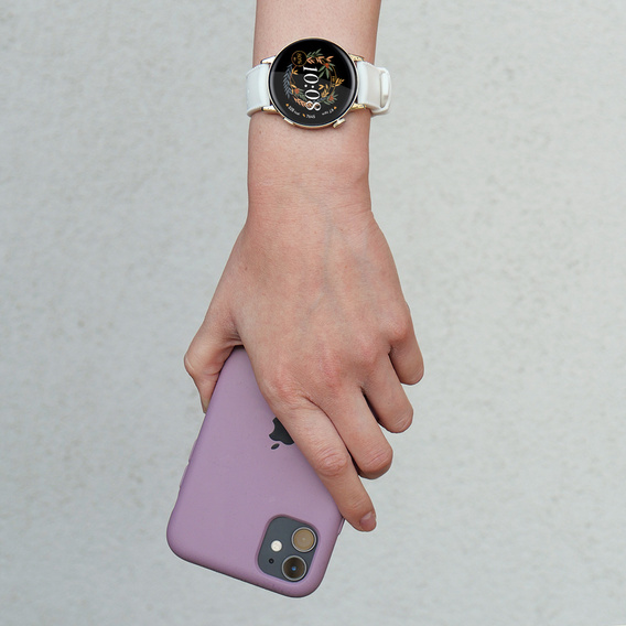 Pasek Silikonowy ERBORD Uniwersalny 20mm, Tropic, biały / złota klamra