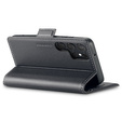 Case for Samsung Galaxy S24 Ultra, ERBORD Glossy Litchi, wallet with flap, black