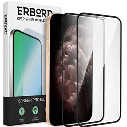 2x Tempered Glass for iPhone 12/12 Pro, ERBORD 3D full display
