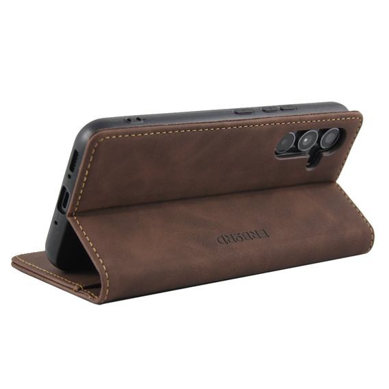 Case for Samsung Galaxy A54, ERBORD Vintage, wallet with flap, coffee