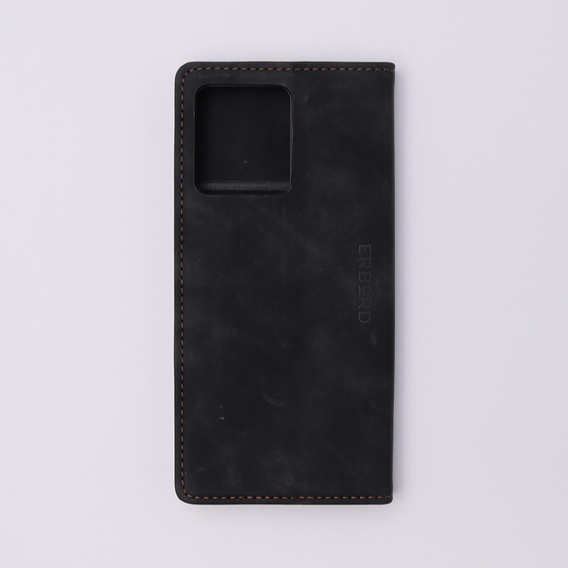 Etui do Motorola Edge 40, ERBORD Vintage portfel z klapką, czarne