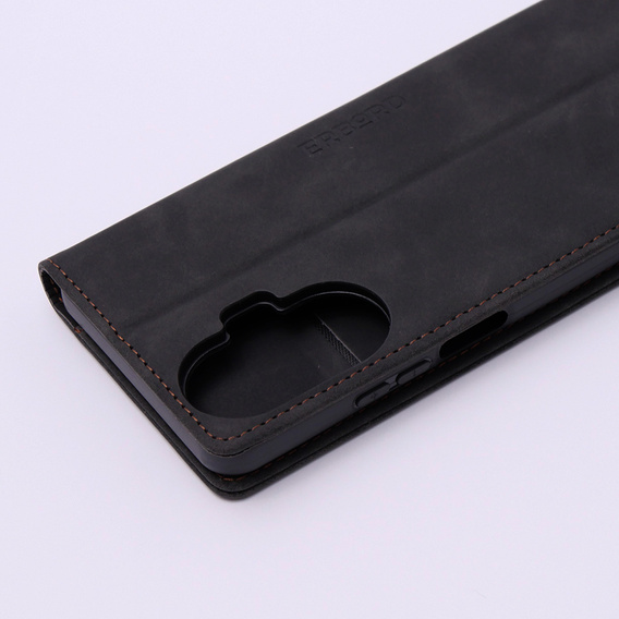 Case for Realme C55, ERBORD Vintage, wallet with flap, black