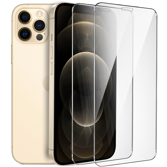 2x Szkło Hartowane do iPhone 12 Pro Max, ERBORD 9H Hard Glass, szybka