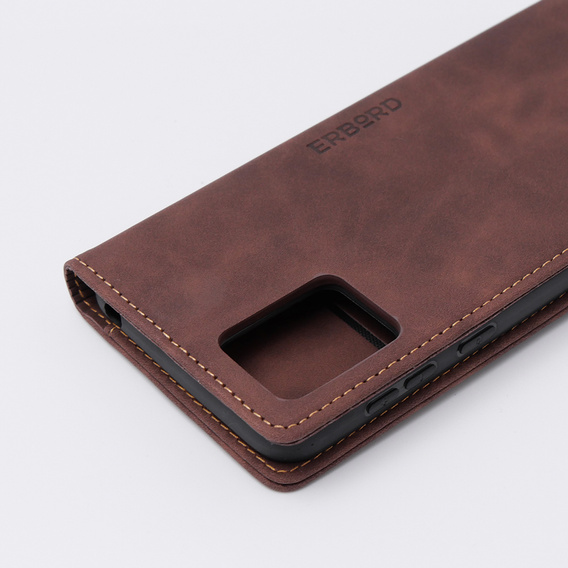 Case for Motorola Moto E13 4G, ERBORD Vintage, wallet with flap, coffee