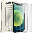 2x Tempered Glass for iPhone 12 Mini, ERBORD 9H Hard Glass for phone screen