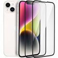 2x Tempered Glass for iPhone 14 Plus, ERBORD 3D full display