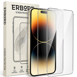 2x Tempered Glass ERBORD 9H Hard Glass for phone screen for iPhone 14 Pro