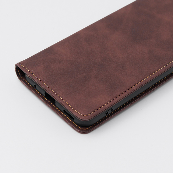 Case for Motorola Moto E13 4G, ERBORD Vintage, wallet with flap, coffee