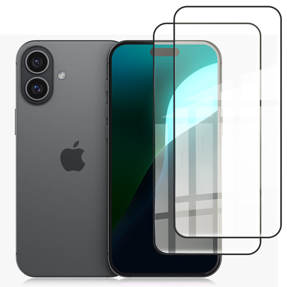 2x Tempered Glass ERBORD 3D for iPhone 16 Plus full display