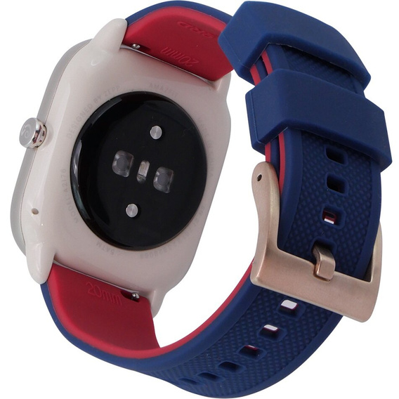 Pasek Silikonowy ERBORD Uniwersalny 20mm, Dual Color, niebieski / czerwony / różowo złota