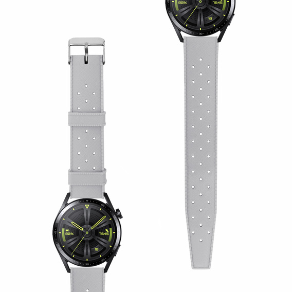 Pasek Silikonowy ERBORD Uniwersalny 22mm, Tropic, szary / srebrna klamra