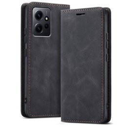 Case for Xiaomi Redmi Note 12 4G, ERBORD Vintage, wallet with flap, black