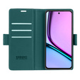 Case for Realme C67 4G, ERBORD Glossy Litchi, wallet with flap, green