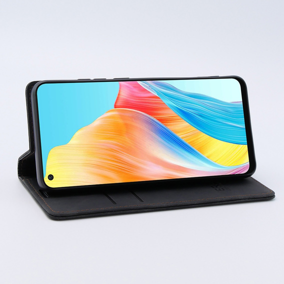 Case for Oppo A78 4G, ERBORD Vintage, wallet with flap, black
