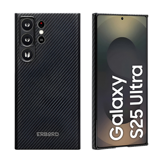 Case for Samsung Galaxy S25 Ultra, ERBORD Full Kevlar, for MagSafe, black