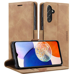 Case for Samsung Galaxy A14 4G/5G, ERBORD Vintage, wallet with flap, brown