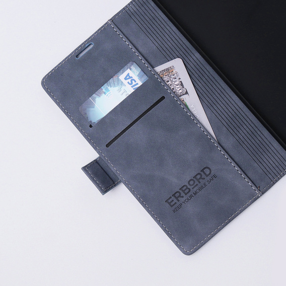 Case for Samsung Galaxy S23 Ultra, ERBORD Vintage, wallet with flap, green