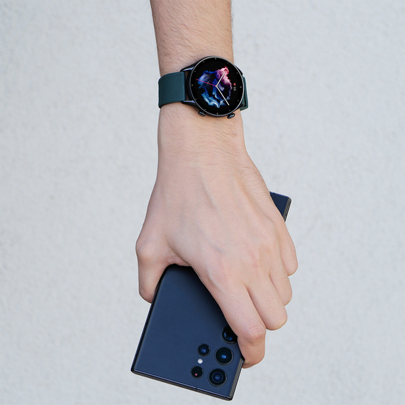 Pasek Silikonowy ERBORD Uniwersalny 22mm, Dual Color, Zielony / czarny / srebrna klamra