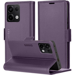 Case for Xiaomi Redmi Note 13 Pro 4G / Xiaomi Redmi Note 14S / Xiaomi Poco M6 Pro 4G, ERBORD Glossy Litchi, wallet with flap, purple