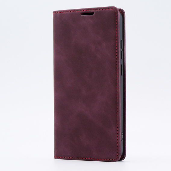 Case for Oppo A78 4G, ERBORD Vintage, wallet with flap, red