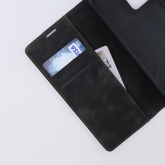 Case for Xiaomi Redmi Note 12 5G / Poco X5 5G, ERBORD Vintage, wallet with flap, black