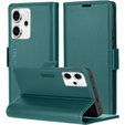 Case for Oppo Reno 14, ERBORD Glossy Litchi, wallet with flap, green