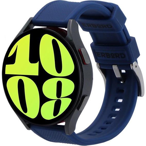 Pasek Silikonowy ERBORD Uniwersalny 20mm, Dual Color, niebieski / srebrna klamra