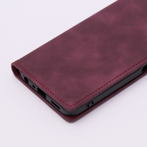 Case for Oppo A78 5G, ERBORD Vintage, wallet with flap, red