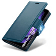 Case for Oppo Reno 13F / Oppo Reno 13FS, ERBORD Glossy Litchi, wallet with flap, blue