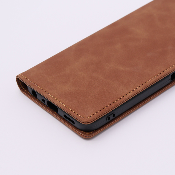 Etui do Oppo A78 5G, ERBORD Vintage portfel z klapką, brązowe