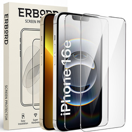 2x Szkło Hartowane do iPhone 13/13 Pro/16e, ERBORD 9H Hard Glass, szybka