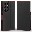 Leather case for Samsung Galaxy S24 Ultra, ERBORD LeatherWallet, black