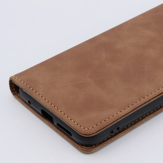 Case for Xiaomi Redmi Note 12S, ERBORD Vintage, wallet with flap, brown