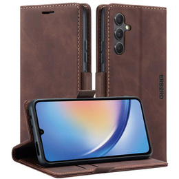 Case for Samsung Galaxy A35 5G, ERBORD Vintage, wallet with flap, coffee