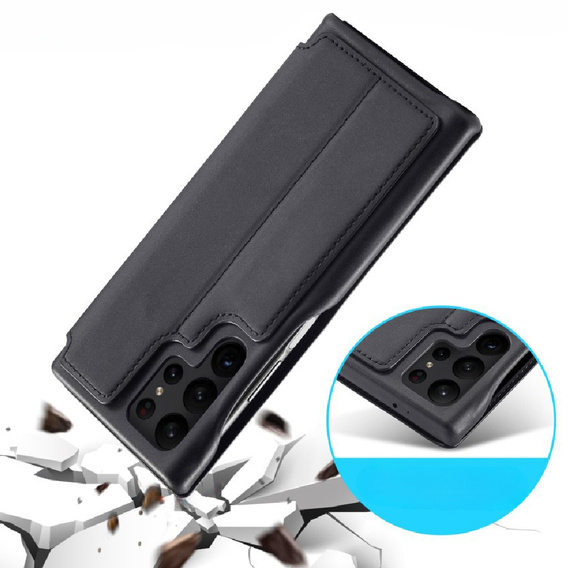 Flip case for Samsung Galaxy S23 Ultra, ERBORD Retro, black