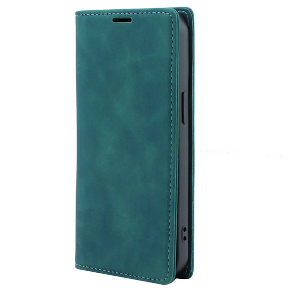 Case for iPhone 15, ERBORD Vintage, wallet with flap, blue