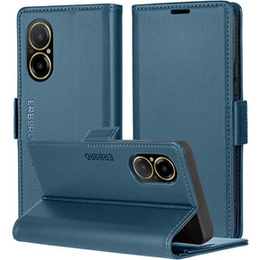 Etui do Realme C67 4G, ERBORD Glossy Litchi, portfel z klapką, niebieskie