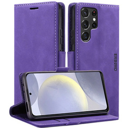 Case for Samsung Galaxy S24 Ultra, ERBORD Vintage, wallet with flap, purple