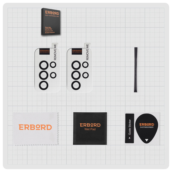 2x Szkło na aparat ERBORD OPTIK Pro do Samsung Galaxy S24 Ultra, czarne